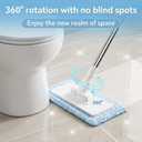Convenient Cloth Changing Mini Mop Flat Push Design, Lazy Portable Self-Squeeze Mop Set, Wall-Mountable Durable Handle & Non-Slip Grip, Reusable Pads for Home Use with 5 Cloths Included