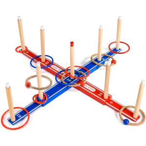 Outdoor Games for Kids 3-12 Upgraded Large Wooden Ring Toss Game with 30 Rings Party Yard Game for Family Outside Toys for 10 11 12 13 14 Years Old Boys Gifts