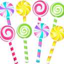 Poen 8 Pcs Large Inflatable Lollipop 29.53 Inch Candy Birthday Party Decorations Inflatable Giant Lollipop Prop Candy Shape Balloons for Themed Party Favors(Vintage)