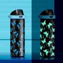 24 oz Insulated Water Bottle for Women: Meoky Glow in the Dark Water Bottle with 2-in-1 Straw and Spout Lid - Leak Proof, Cold for 24 Hours, Fits in Car Cup Holder, BPA-Free for Sports Travel, Moonlit