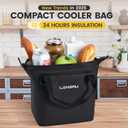 Mini Soft Cooler Bag | TPU Insulated Bag for Lunch Box | 24-Hour Cooling Outdoors Camping Bag | Waterproof Portable | 10-Can 5 Liters (Black)