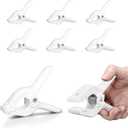 EMART 6 Pack Heavy Duty Spring Clamps, 4.5 inch Plastic Photo Booth Backdrop Clips Clamps for Backdrop Stand, Photography Studio, Photoshoot, Woodworking, Balloon Arch, Crafts, Pool Cover-White