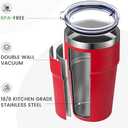 MEWAY 16oz Tumbler Double Wall Vacuum Insulated Travel Mug Bulk, Stainless Steel Tumblers with Lid, Powder Coated Coffee Cups for Cold & Hot Drinks (Red,12 Pack)