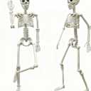 LUKBERA 2 Pack 3 ft Halloween Skeleton Posable, 36" Full Body Human Skeleton with Movable Joints for Halloween Haunted House Graveyard Party Scary Indoor Outdoor Decor