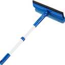 3 x 2 in 1 Squeegee Window & Microfiber Cloth Head with 14-18" Long Handle,Sponge Car Window Squeegee for Gas Station, Glass,Shower,Outdoor High Window Cleaning