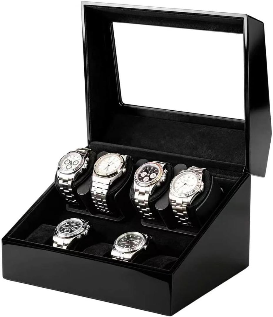 Watch Winder Spinner for 4 Automatic Watches with 5 Storage Case