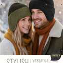 Winter Fleece-Lined Beanie with Earflaps, Warm Windproof Unisex Beanie Hat for Skiing, Hiking & Outdoor Winter Sports (Pink)