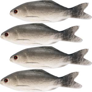 4 Pcs Fake Fish Realistic Toy Artificial Halloween Mode Small Plastic Sea Fish for Party Market Display Kitchen Decoration Photography Props