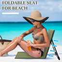 Karenhi 4 Pcs Foldable Poolside Chairs Portable Beach Chair Folding Seat for Edge of Pool Provide Back Support with Carry Bag for Adults Traveling Camping Picnic Lawn, 26.8 Inch
