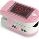 Zacurate Pro Series 500DL Fingertip Pulse Oximeter Blood Oxygen Saturation Monitor with Silicone Cover, Batteries and Lanyard (Blushing Pink)