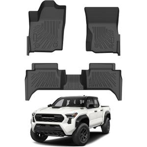 Cartist Floor Mats for Toyota Tacoma 2024-2026 (Only Fit Hybrid) Double Cab, All Weather Floor Liners for Tacoma Accessories, Heavy Duty TPE Car Mats, Car Accessories