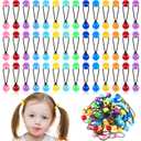 36 Pieces Hair Ties Balls Ponytail Holders Christmas Colorful Twin Bead Ponytail Balls 80s 90s Elastic Hair Accessories Gifts for Baby Kid(12 mm, Colorful)
