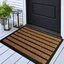 ubdyo Extra Durable Door Mat - Dirt Trapping Outdoor Welcome Mats - Non-Slip Outdoor Indoor Entrance - Low Profile Front Doormat (30" x 17", Bright Brown)