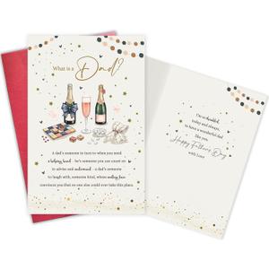 3 x Poem Father's Day Card for Dad, Heartfelt Father's Day Card Gift for Daddy, Happy Father's Day Card from Daughter Son, What is a Dad?, (Mix Postcards)