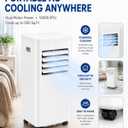 Coolblus 12000 BTU Portable Air Conditioners, 3-in-1 AC Unit Cools Up to 550 Sq.Ft. with Remote Control/Smart Sleep Mode/24Hrs Timer/Window Installation Kit & Filter Cleaning Brush, White-12000BTU