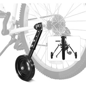 Multi-Speed Kids Bike Training Wheels Fits 16", 18", 20",22", 24" Bikes, Adjustable for Variable Speeds Includes Stabilizers Kits, 1 Pair, Black