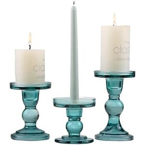 GMWD 3 Pcs Glass Candle Holder Set Clear, Green Candlesticks Holders Pillar Taper Candles Tealight Stand for Wedding Centerpieces Home Decorations Dining Table GMWD 3 Pcs Glass Candle Holder Set Clear, Green Candlesticks Holders Pillar Taper Candles Tealight Stand for Wedding Centerpieces Home Decorations Dining Table