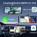 10.26 Inch Wireless Apple CarPlay & Android Auto Screen for Car with 4K Dash Cam,Ultra-Light Touchscreen, IP68 1080P Backup Camera, GPS Navigation, Voice Control, Mirror Link(No Card)