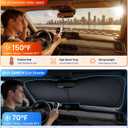 Large Windshield Sun Shade for Mazda CX 90 2024-2026, 7-Layer Heavy-Duty & Blocks UV Rays, 3D Scanned Custom Fit, Keep Interior Cooler, Easy Storage & Foldable SUV Accessories, No Sagging