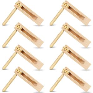 4 Pieces Mexicanas Noise Ratchet Wooden Spinning Ratchet Noise Maker Spinning Rattle Ratchet Wood Traditional Toy for Birthday Present, Party Favor, Sports Events and Christmas Celebrations