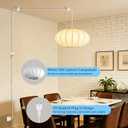 23.6in Large Plug in Lantern Pendant Light,Imitation Silk Hanging Light
