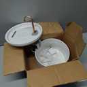 Ceramic Cat Water Fountain - 2.1L/71oz - All-Ceramic Body & Pure Copper Water Spout - Non-Toxic - Automatic Pet Drinking Fountain Indoor with Ultra-Quiet Pump, and 3Pcs Filter & Sponge (White)