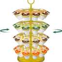 EsLuker.ly K Cup Holder Coffee Pod Organizer Carousel for Counter, Metal Storage Rack Stand for Kitchen, Rotatable 4 Tier Pod Tower Tree for 40 K Cups, Space Saving Meets Elegance, Gold
