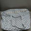 Bluboon Waterproof Beach Tote Pool Bags for Women Ladies Extra Large Carry On Bag With Wet Compartment for Weekender Travel | Waterproof, Extra Large, With Wet Compartment, for Weekender Travel, Waterproof, Extra Large (Blue White Checked)