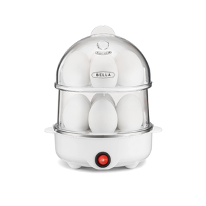bella Rapid Electric Egg Cooker and Poacher with Auto Shut Off for Omelet, Soft, Medium and Hard Boiled Eggs, 14 Egg Capacity Tray, Double Stack, White