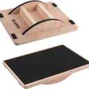Wooden Wobble Board for Adults - Anti-Slip Balance Board for Stand-Desk Core Strength Therapy (Basics)