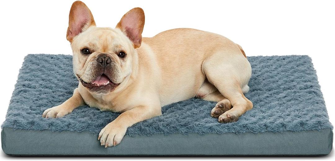 Orthopedic Dog Beds for Crate with Removable Washable Cover Egg-Crate Foam Pet Pad Mat with Anti-Slip Bottom,Waterproof Dog Beds Small Medium Sized30x20 Inch