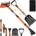 Wikihhome 42" Ice Scraper and Extendable Snow Brush, Detachable Snow Scraper, Emergency Snow Shovel with Foam Grip and 180 Pivoting Brush Head for Car Windshield, Car Auto Truck SUV, Vehicle