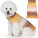 YUDODO Dog Sweater for Small Dogs Colorful Knitted Puppy Sweater Pet Dog Winter Clothes Warm Sweater for Yorkies Chihuahua(Large,Gradient Brown), L