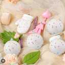 Sosation 12 Pcs White Christmas Ball Ornaments 3.15 Inch Foam Christmas Candy Balls Hanging Ornaments Xmas Tree Decoration for Holiday New Year Birthday Party Supplies