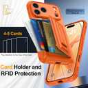 for iPhone 17 Pro Case Wallet with Card Holder (4-5Cards) +1 Privacy Screen Protector,[RFID Blocking][Kickstand][Military Drop Protection] Full Camera Protection Wallet Case for iPhone 17 Pro