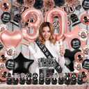 Death to My 20s Decorations, 30th Birthday Decorations for Her Black and Rose Gold, Rip to My 20s Birthday Decorations Funeral for My Youth 30th Birthday 30 Balloon Numbers Dirty Thirty Party Supplies