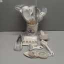 Astercook Kitchen Utensils set, 39 PCS Silicone Cooking Utensils Set with Wooden Handle, 446F Heat Resistant Food Grade Utensil Sets, BPA Free Kitchen Gadgets Tools Set for Nonstick Cookware (Cream)