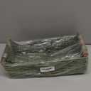 Round Paper Rope Storage Basket Wicker Baskets for Organizing with Handle Decorative Storage Bins for Countertop Toilet Paper Basket for Toilet Tank Top Small Baskets , Green