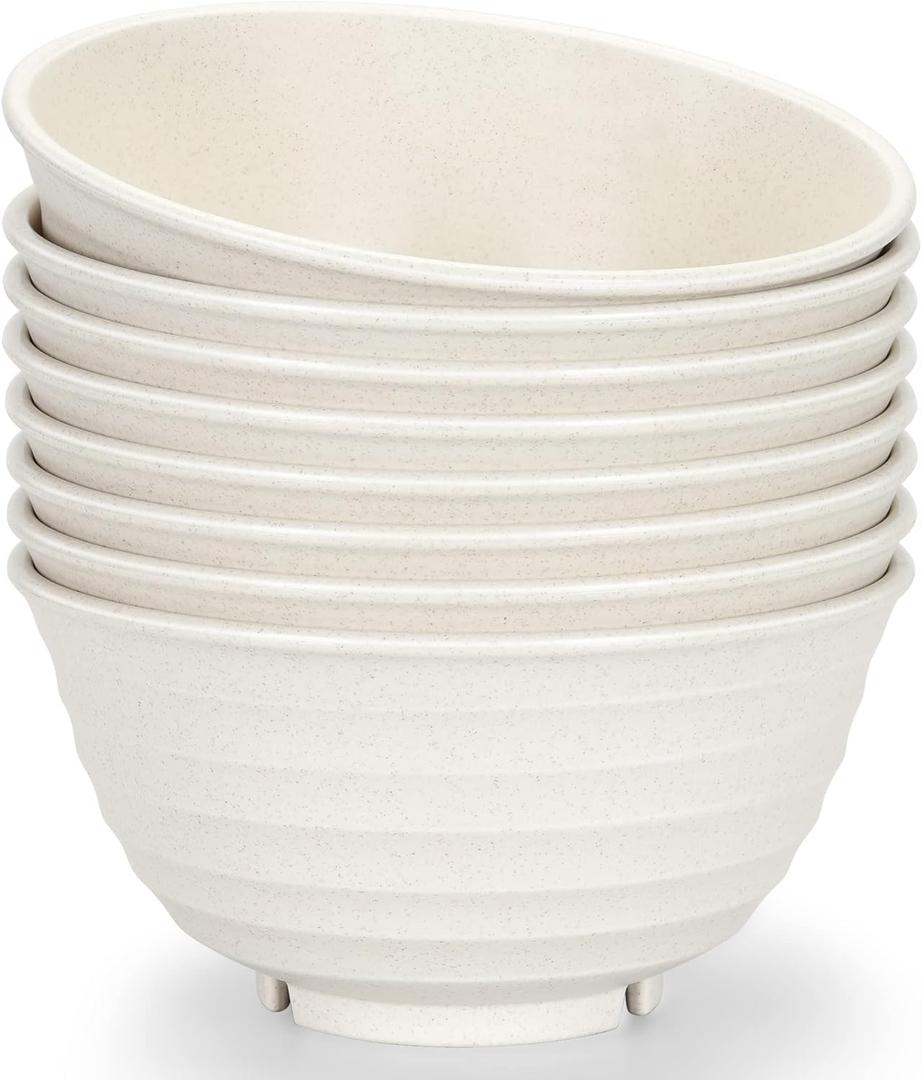 NOT CERAMIC60 Oz Big Salad Bowl Soup Bowl , Large Bowls for Eating Microwave and Dishwasher Safe BPA-Free Eco-Friendly Deep Cereal Bowls for Cereal, Salad, Ramen,Soup, Mixing [Set of 8]