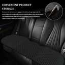 Linen Back Car Seat Cover, Rear Seat Pad, Anti-Slip Long Bottom Rear Seat Cover Protector with Storage Pockets, Breathable Comfortable Rear Cushion Cover Universal for Car (Black silver, Back)
