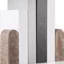 CroBlissful 2 Pcs Travertine Natural Marble Bookends for Shelves, Decorative Book Ends Solid Bookends Heavy Duty Book Holders, Bookshelf Decor for Home Study Bathroom Kitchen Cd Video Games (Grey)