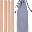 MIHEY 2 Pairs Classical Wood Claves Musical Percussion Instrument | 8 Inch Rhythm Natural Hardwood Sticks with a Carry Bag