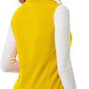 Fuinloth Women's Fleece Vest, Polar Soft Sleeveless Classic Fit with Zip up Pockets (Yellow, XXL)