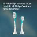 Philips Sonicare for Kids - Genuine Replacement Electric Toothbrush Heads, Compact Size, for Kids Aged 3+, 2 Pack, HX6032/94