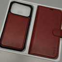 TUCCH Detachable Case Wallet for iPhone 17 Pro (6.3") 2025, Wrist Strap | 4 Card Holders RFID Blocking | Wireless Charging | Stand | 2-in-1 Magnetic | PU Leather | Shockproof Folio Cover | Dark Red