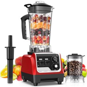 H-Duka 1800W Blender for Smoothies, 70oz Pitcher & 20oz Grinder, 28000 RPM High Speed Countertop Blender for Kitchen for Ice Crushing, Frozen Fruits & Nut Butter, 1-5 Min Timer, Multiple Speeds