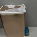 Champagne Gold Bathroom Trash Can with Lid Soft Close,1.6 Gallon Slim Garbage can,Small Metal Step Wastebasket for Office, Bedroom, Toilet, Live Room