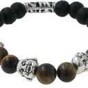 RUBYCA Buddha Metal Loose Beads Antique Tibetan Style Spacer Charm for Jewelry Making Bracelet Necklace DIY Crafts (20PCS, Silver Color)