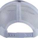 American Flag with Bass Trucker Hats for Men, Adjustable Leather Patch Mesh Fishing Baseball Cap (One Size, Grey)