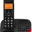 Sangyn Cordless Phone with Digital Answering Machine, Duplex Handset Speakerphone, Audio Assist, Speed Dialing,Big Buttons & Large Display for Home House Office,Black